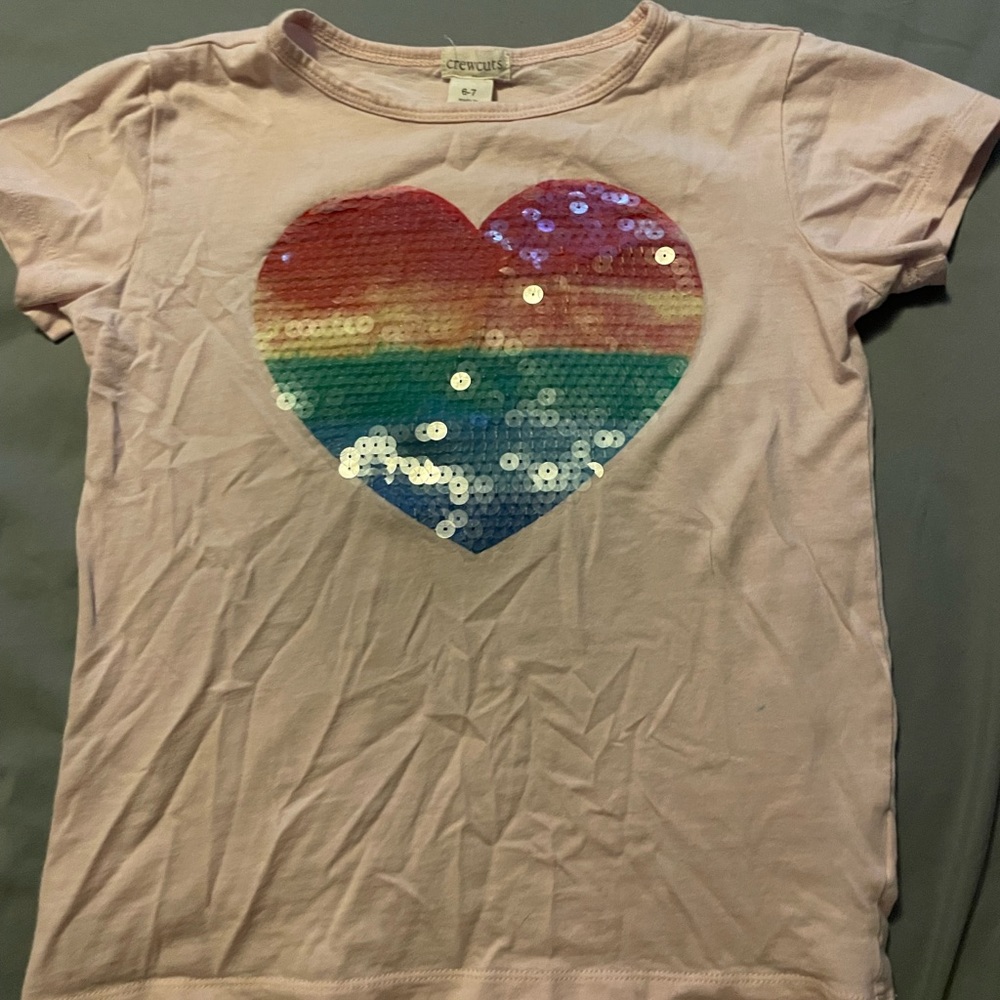 Girls size 6/7 J.Crew Rainbow Sequin Tee